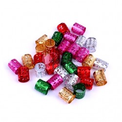 Inele din metal pentru codite afro RNG21AA Colorate, Set 10 bucati